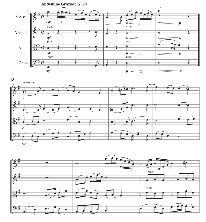 六月茉莉 官方原版 弦乐四重奏 总谱+分谱 有试听