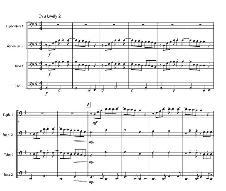 共舞时光 蒂姆版 铜管四重奏 总谱+分谱 有试听