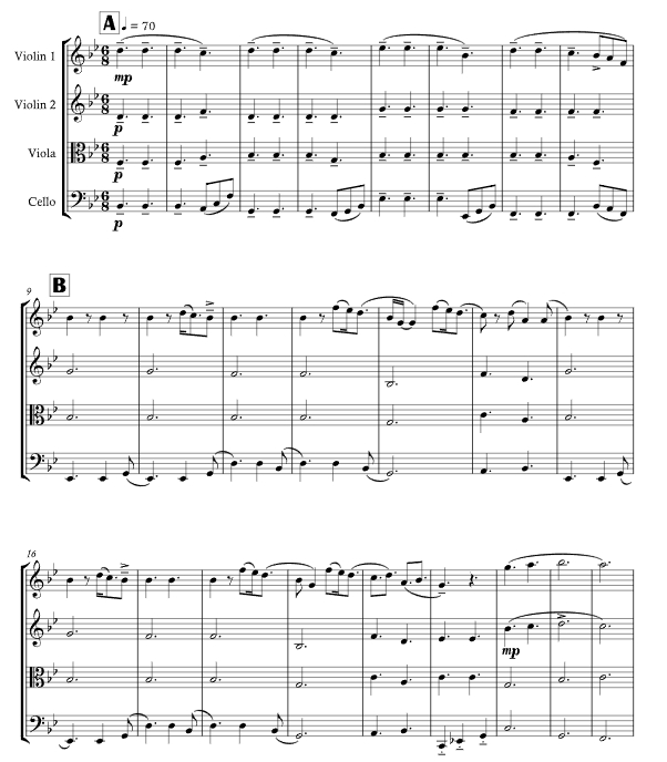 千年之恋 杜达官方原版 弦乐四重奏 总谱+分谱 有试听