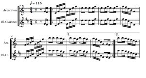 标价非售价 单簧管波尔卡 佐兰版 手风琴单簧管二重奏 总分谱 有试听-云音圈