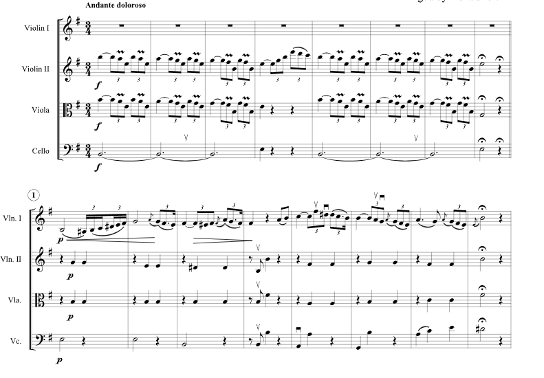 叙事曲 科瓦奇官方原版 弦乐四重奏 总谱+分谱 有试听