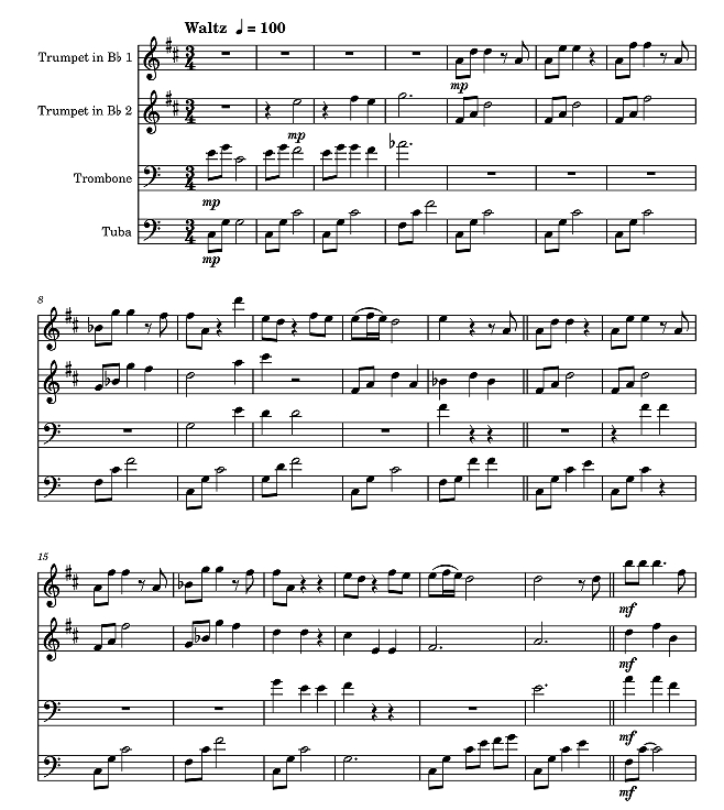 圣诞总会如期而至 杰夫版 铜管四重奏 总谱+分谱 有试听