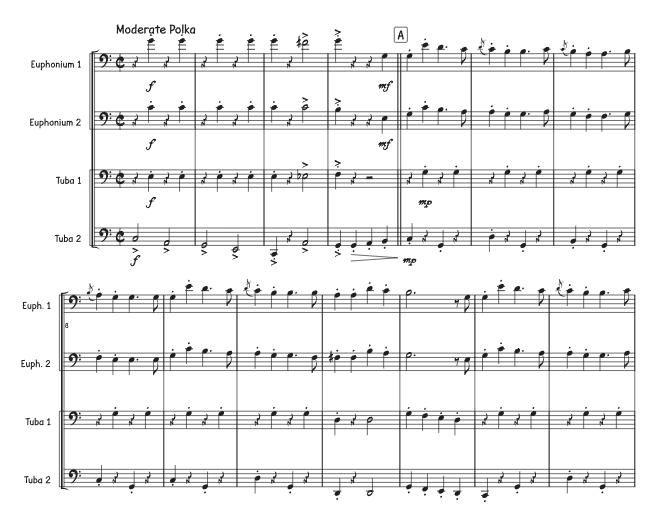 圣诞欢乐波尔卡 蒂姆版 铜管四重奏 总谱+分谱 有试听