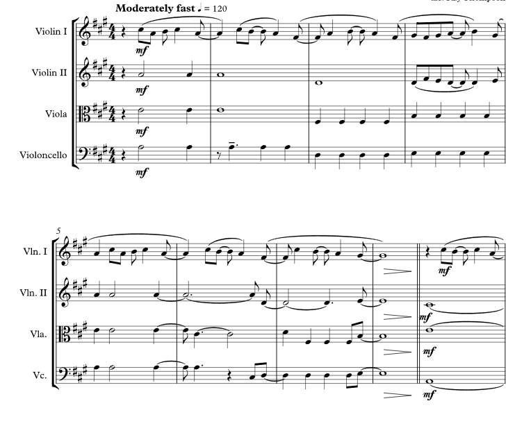 太阳出来了 雷・汤普森官方原版 弦乐四重奏 总谱+分谱 有试听