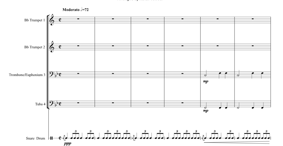 小小鼓手 基思版 铜管四重奏 总谱+分谱 有试听