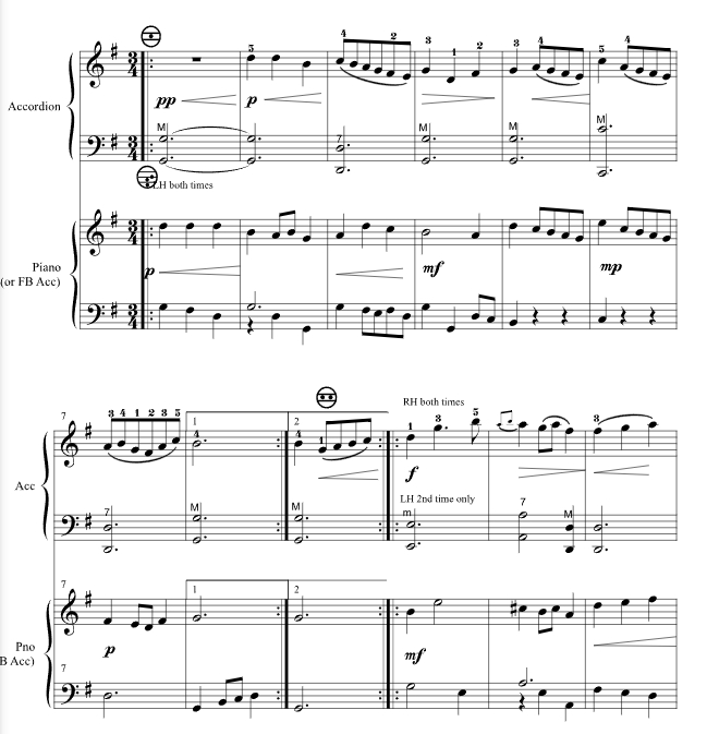 巴赫 G 大调小步舞曲 约瑟夫版 手风琴钢琴 总谱 有试听