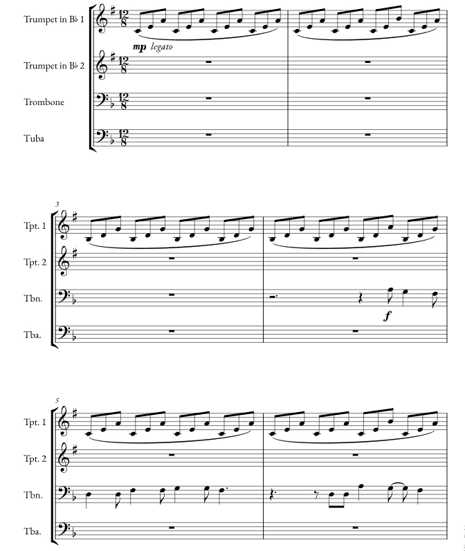 平凡人生 乔纳坦版 铜管四重奏 总谱+分谱 有试听
