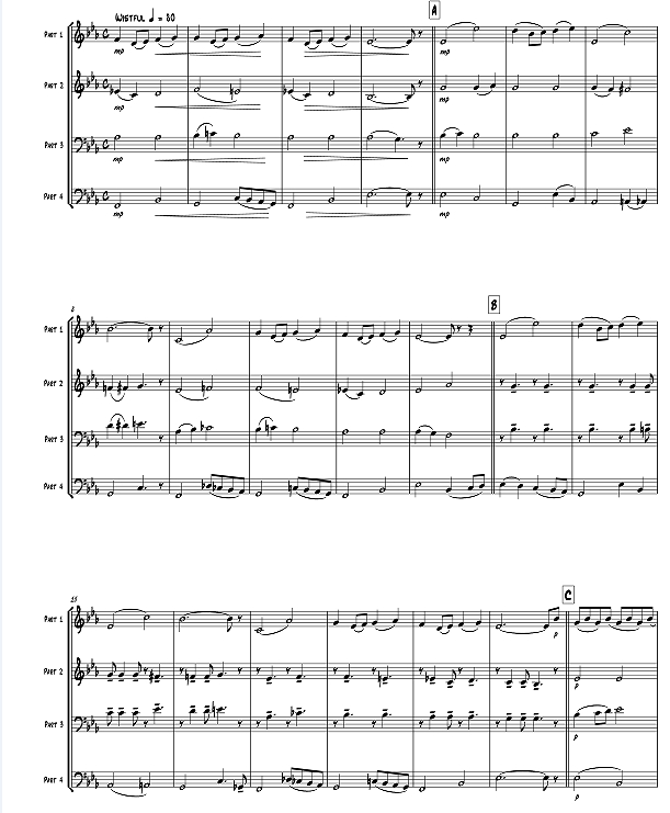 彩虹之上 & 美好世界 乔克版 铜管四重奏 总谱+分谱 有试听