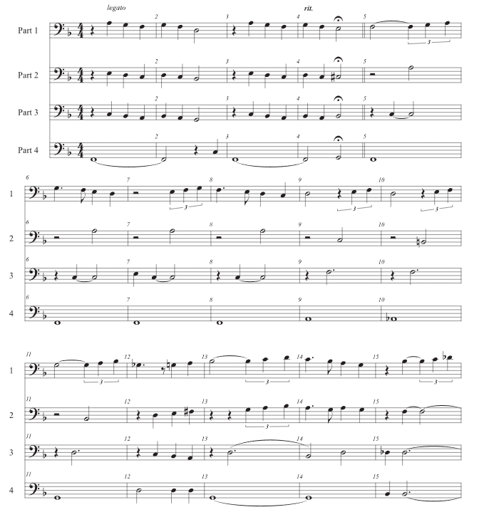 微笑 克雷格版 铜管四重奏 总谱+分谱 有试听