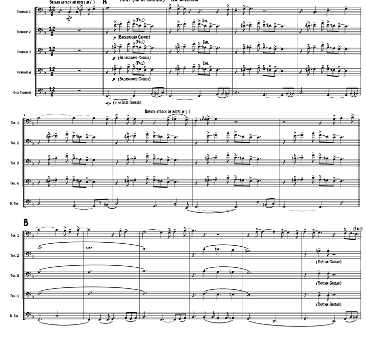 忧郁圣诞 罗杰官方原版 长号五重奏 总谱+分谱 有试听