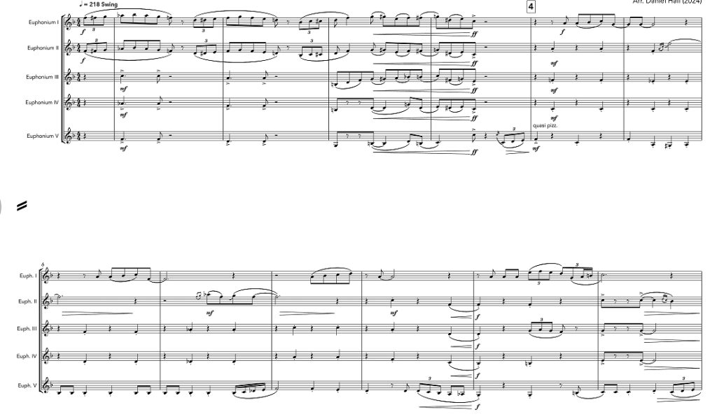 怪兽电力公司 丹尼尔版 铜管五重奏 总谱+分谱 有试听