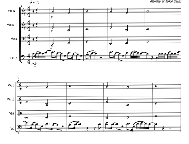 日光 艾莉森官方原版 弦乐四重奏 总谱+分谱 有试听