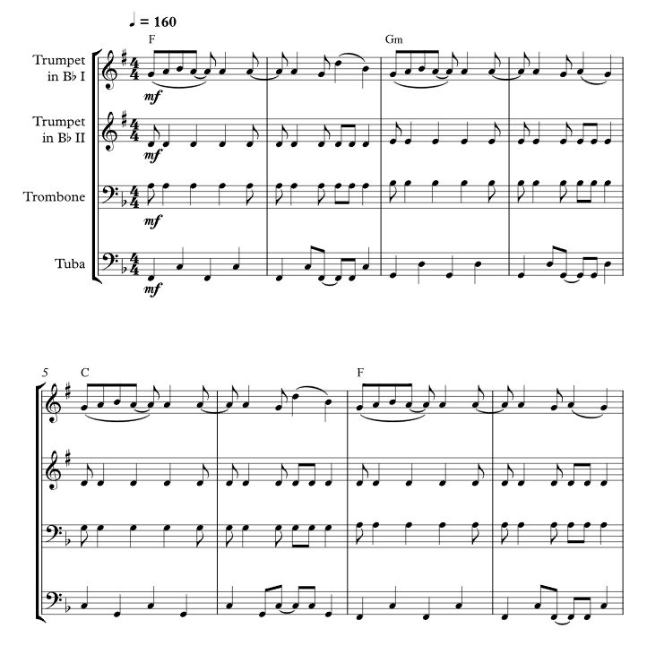 物是人非 吉尔德松版 铜管四重奏 总谱+分谱 有试听