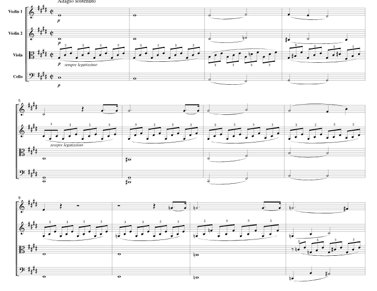 贝多芬 第十四钢琴奏鸣曲 第一乐章 FCMUSIC官方原版 弦乐四重奏 总谱+分谱  有试听