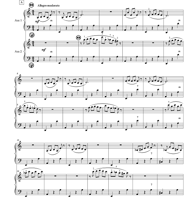 闲谈 斯塔斯版 双手风琴二重奏 总分谱 有试听