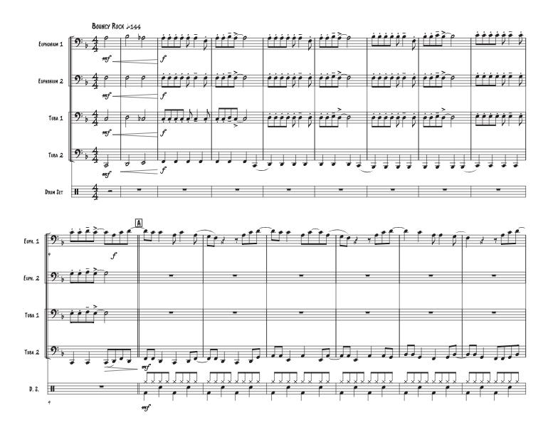 鳄鱼摇滚 蒂姆版 铜管四重奏 总谱+分谱 有试听