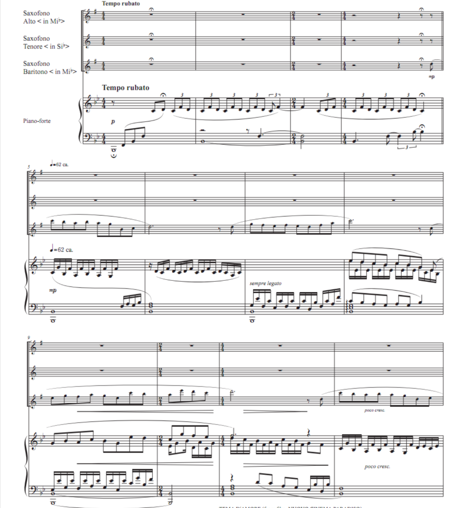 天堂电影院精选  ATB萨克斯三重奏钢琴总谱+分谱  有试听  自动发货