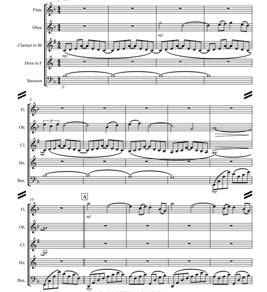 遐想 德彪西 木管五重奏  总谱+分谱