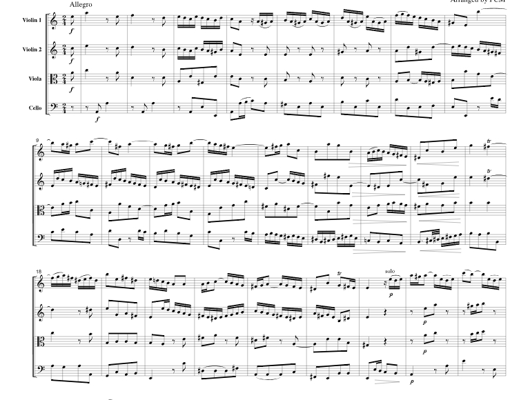 A 小调第一小提琴协奏曲 BWV 1041官方原版 弦乐四重奏 总谱+分谱 有试听