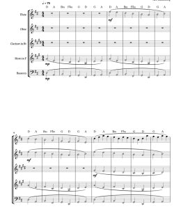 D 大调卡农 木管五重奏 海森堡官方原版 总谱+分谱  有试听  自动发货-云音圈