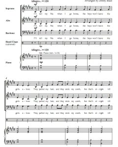 商品为SAB 三声部合唱线谱 I'll Tell My Ma 吉米・巴斯官方原版 混声合唱谱 有试听 自动发货-云音圈