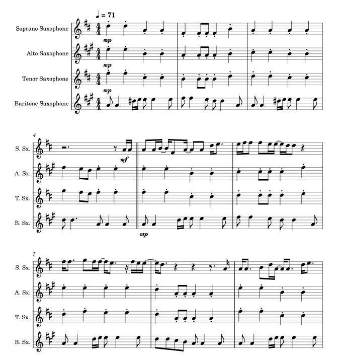 Let It Be 吉列尔梅官方原版 萨克斯四重奏 总谱+分谱 有试听