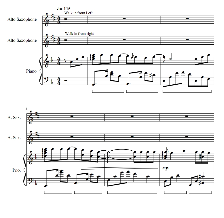 Mojito 双中音萨克斯钢琴 总分谱 有试听