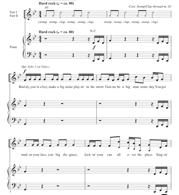 We Will Rock You (Medley) 赫夫官方原版 SA 二声部合唱线谱 有试听 自动发货