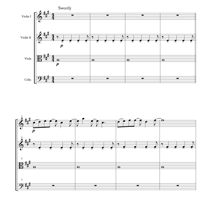 《阿甘正传》主题曲 迭戈官方原版 弦乐四重奏 总谱+分谱 有试听