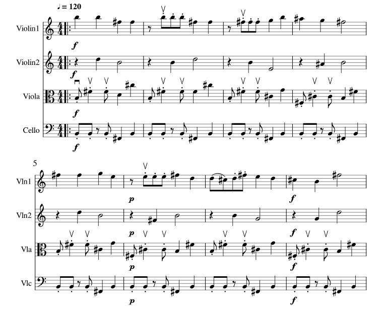 两首阿拉伯民谣 弦乐四重奏 雷・镰田官方原版 总谱+分谱  有试听