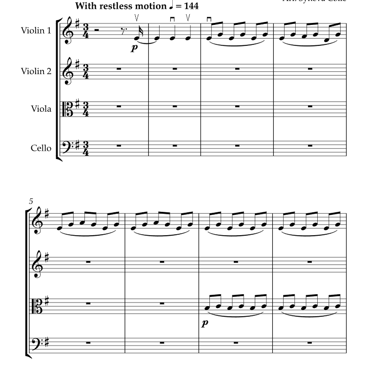 丽兹站在世界之巅 西内瓦官方原版 弦乐四重奏 总谱+分谱  有试听