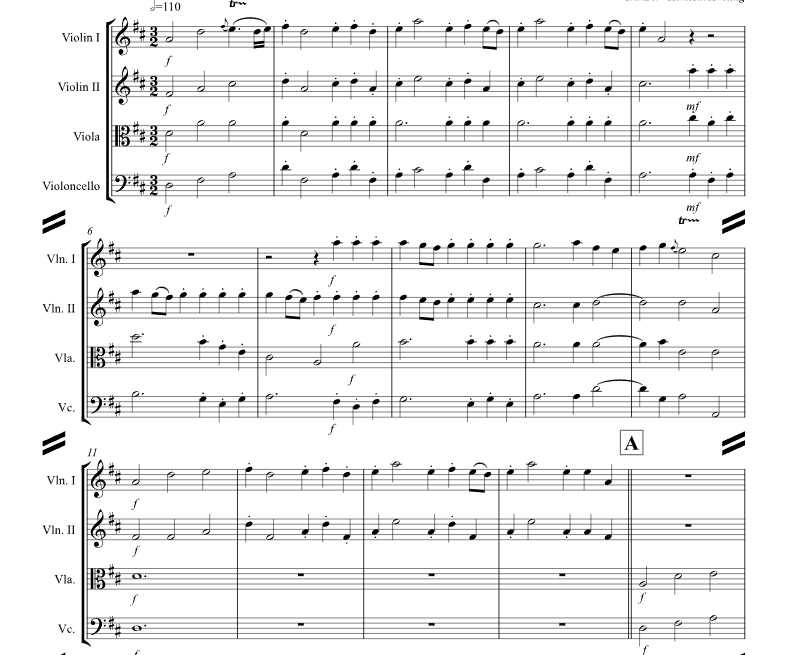 亨德尔 号角舞曲 肯尼斯官方原版 弦乐四重奏 总谱+分谱 有试听