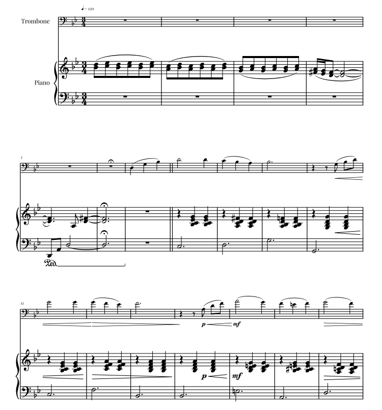 人生的旋转木马 长号钢琴 费尔南德斯官方原版 总谱+分谱 有试听 自动发货