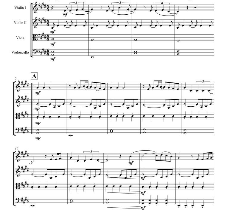 仰望星空 杜里官方原版 弦乐四重奏 总谱+分谱 有试听