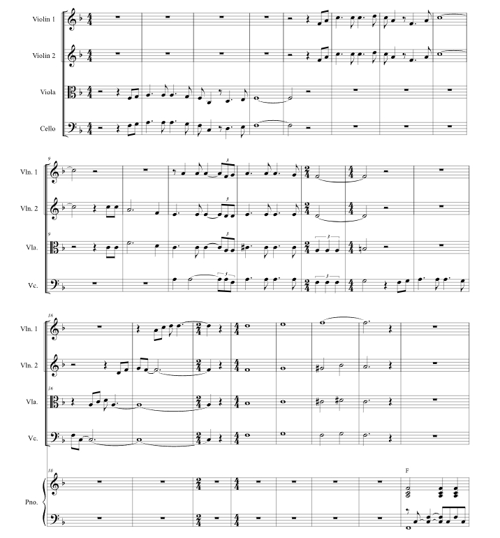 伴我同行 斯蒂芬官方原版 弦乐四重奏+钢琴 总谱+分谱 有试听