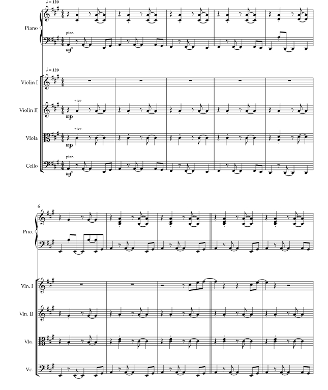 伴我同行 费尔南多官方原版 弦乐四重奏+钢琴 总谱+分谱 有试听