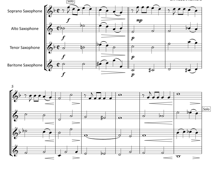 你是我咖啡里的奶油 罗伯特官方原版 SATB萨克斯四重奏 总谱+分谱 有试听