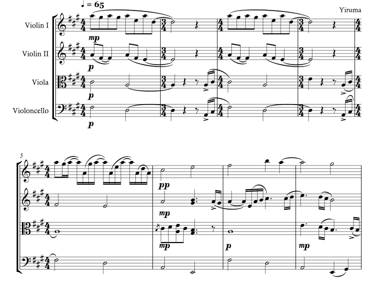 你的心河 杜达官方原版 弦乐四重奏 总谱+分谱 有试听