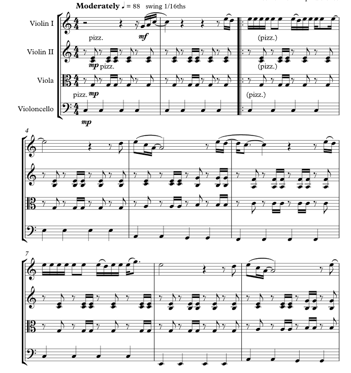 依靠我 雪莉官方原版 弦乐四重奏 总谱+分谱 有试听