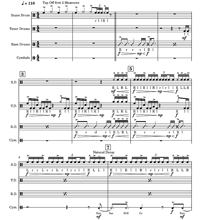 凌晨一点节拍 打击乐四重奏 特伦顿官方原版 总谱   有试听