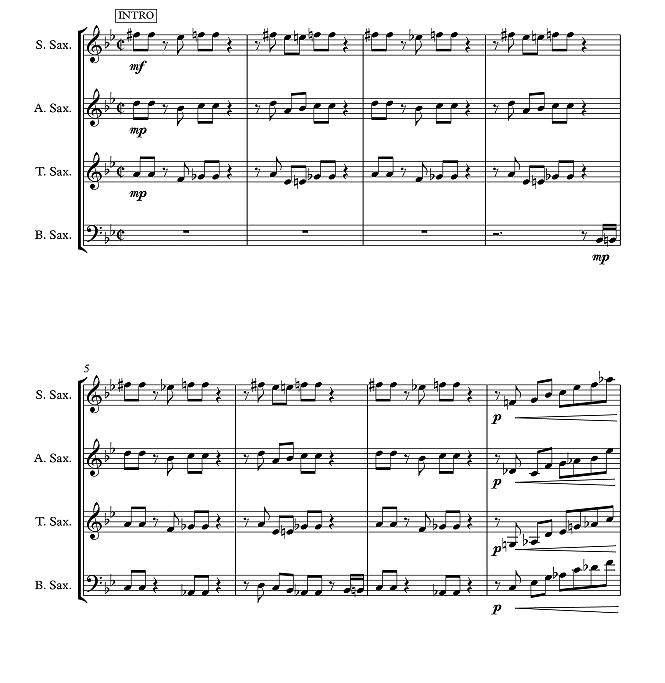 加勒比组曲 桑多瓦尔官方原版 SATB萨克斯四重奏 总谱+分谱 有试听