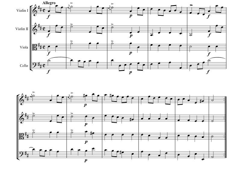 加沃特舞曲 BWV 1068 克拉斯官方原版 弦乐四重奏 总谱+分谱 有试听