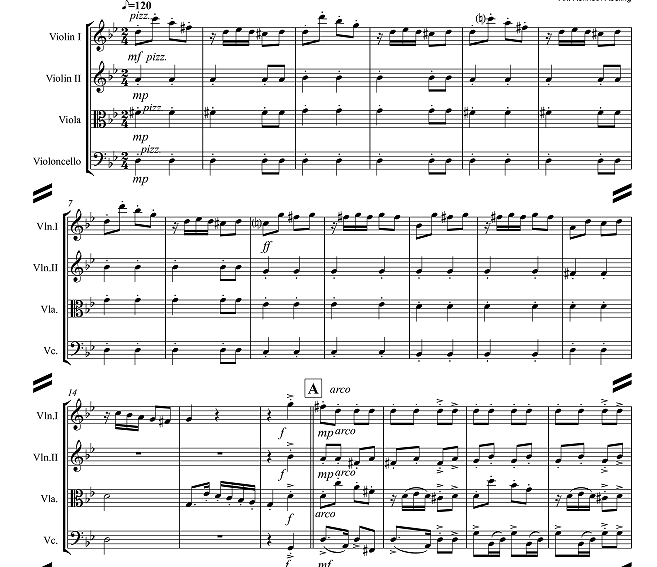 化装舞会 肯尼斯官方原版 弦乐四重奏 总谱+分谱 有试听