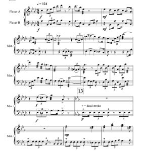 十度 马林巴二重奏 官方原版 总谱+分谱  有试听  自动发货-云音圈