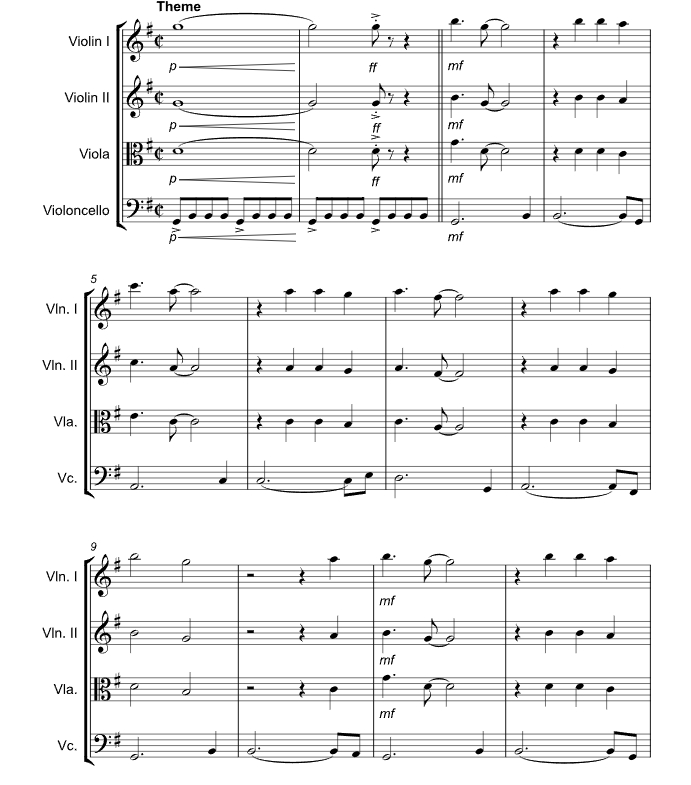 哈库那玛塔塔 主题曲与变奏 埃伦官方原版 弦乐四重奏 总谱+分谱  有试听