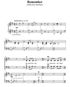 商品为SATB 四声部合唱线谱 回忆 Remember 兰格版 四部混声合唱SATB+钢琴谱 有试听 自动发货-云音圈