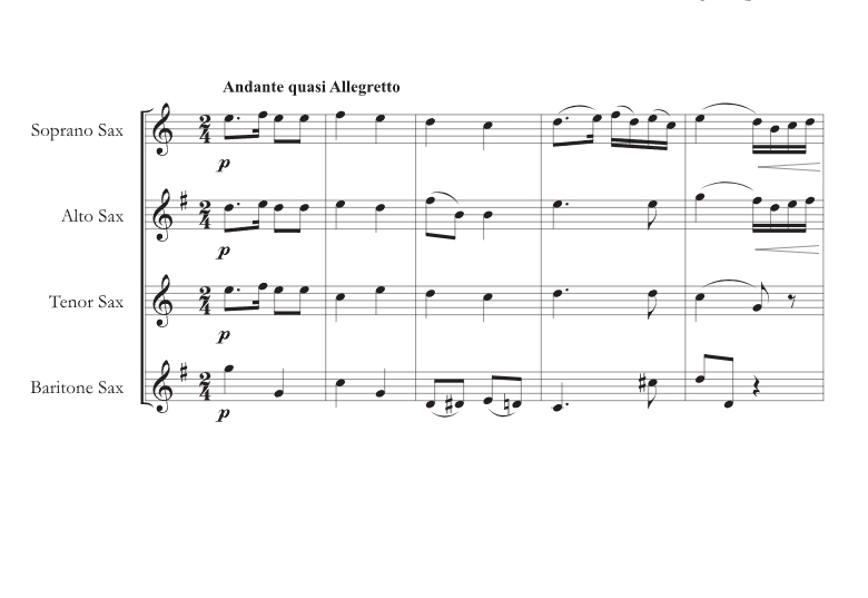 圣安东尼众赞歌 迭戈官方原版 SATB萨克斯四重奏 总谱+分谱 有试听