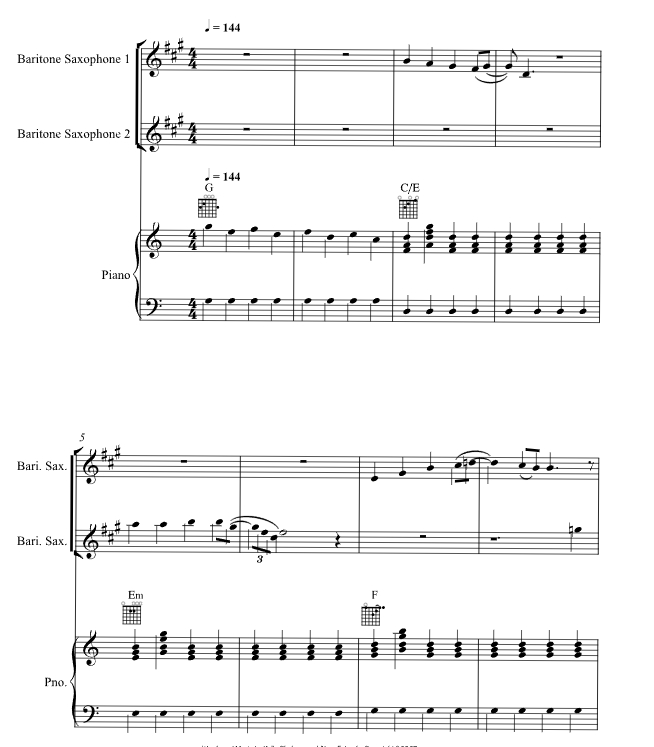 圣诞老人，你听见我了吗 塞缪尔官方原版 萨克斯二重奏+钢琴 总谱+分谱 有试听