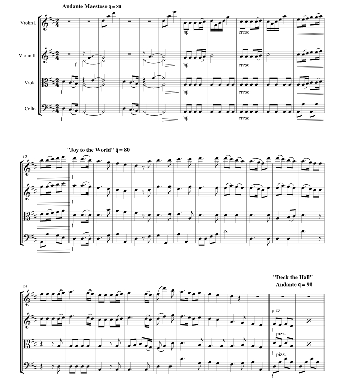 圣诞颂歌联奏 西罗官方原版 弦乐四重奏 总谱+分谱 有试听