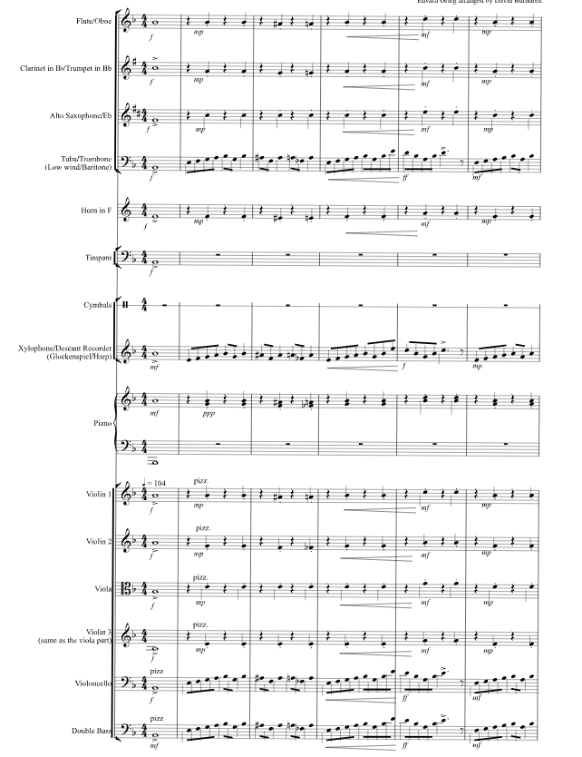 在山魔王的宫殿里 管弦乐 伯恩德雷特官方原版 总谱+分谱 有试听